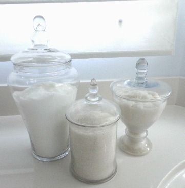 glass bath salt jars